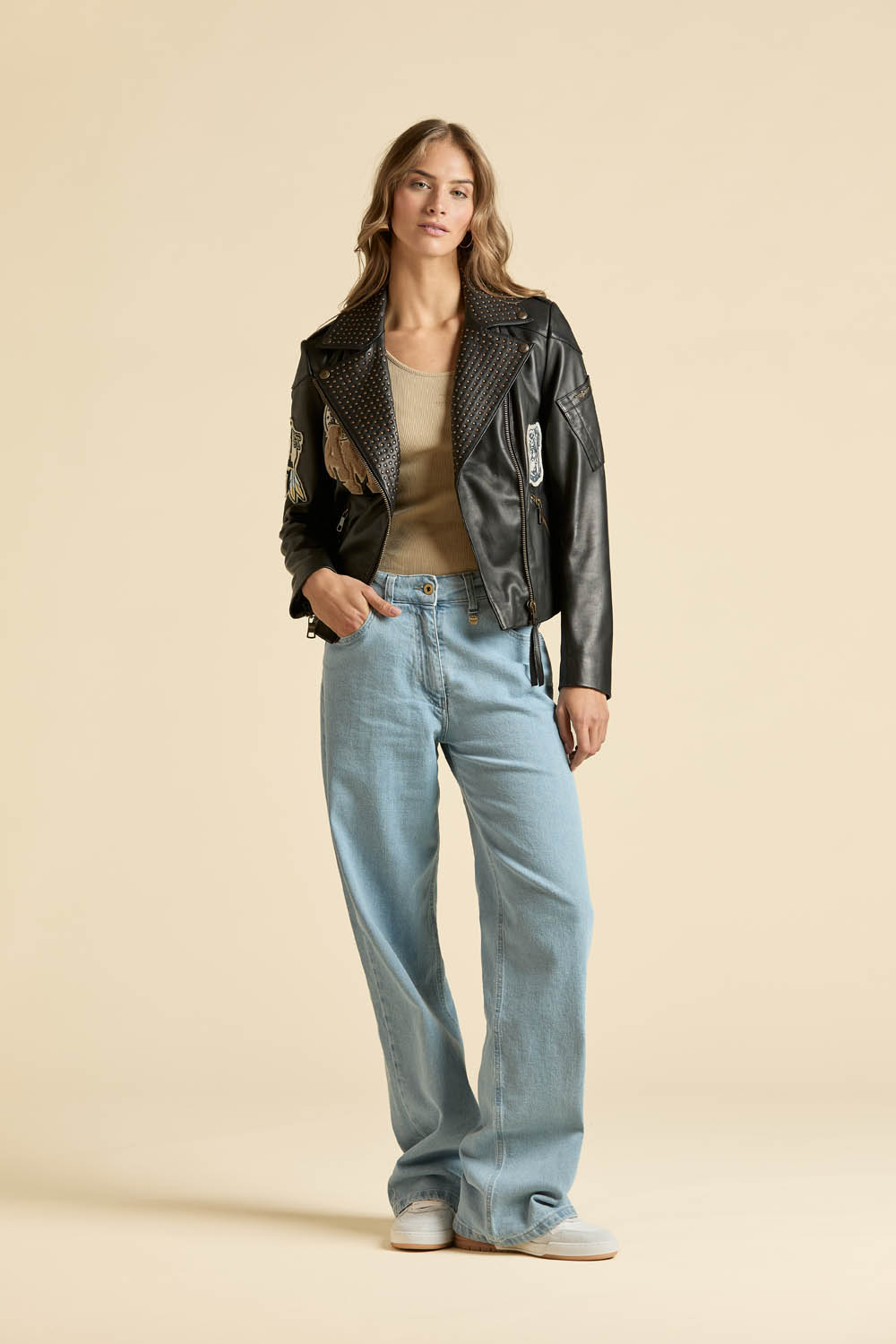 detail Kalhoty pantaloni palazzo 261PJ0210DCT04257