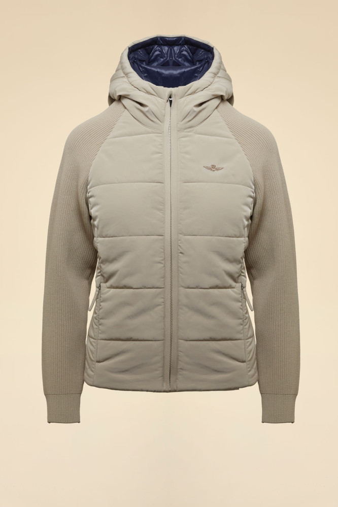 Bunda giacca con cappuccio in maglia 262AM1390DCL00005